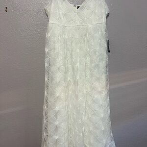 Lulu's White Floral Kids Dress